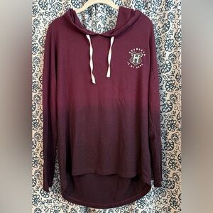 Hogwarts Harry Potter Burgundy Hoodie with Logo